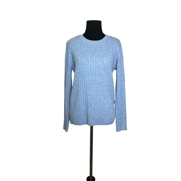 Karen Scott light blue cable knit sweater size PM - Picture 9 of 10